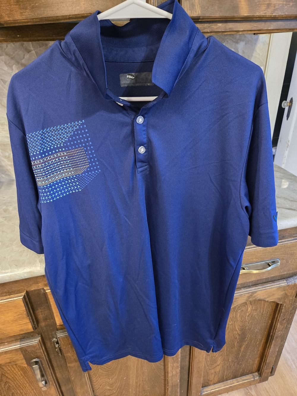 Men's Navy Performance Polo Shirt - Unbranded